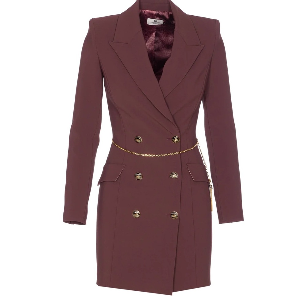 Elisabetta Franchi
chain-embellished double-breasted mini dress